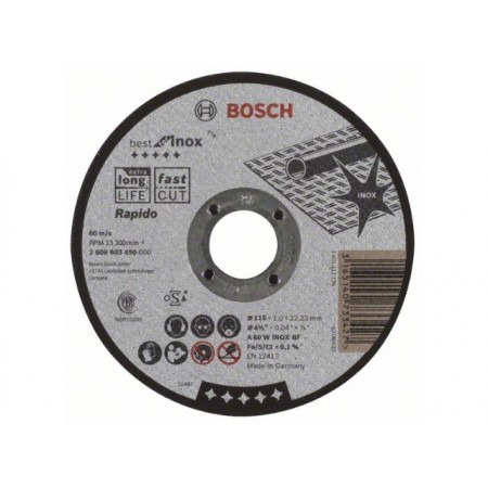 Купить в Минске Круг отрезной 115х1.0x22.2 мм для нерж. стали Best BOSCH 2608603490 цена