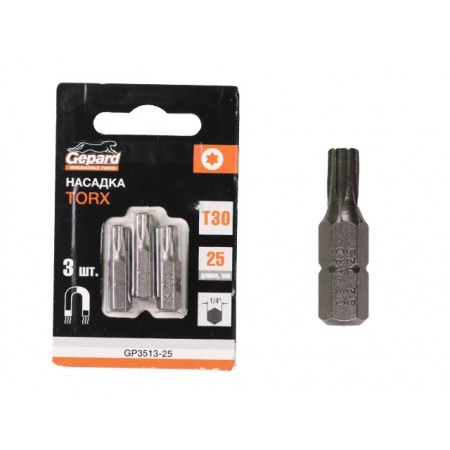 Купить в Минске Насадка TORX T30 25мм 3шт GEPARD (GP3513-25) цена