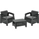 Комплект мебели Bahamas Weekend Set (2 кресла+столик), графит