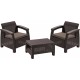 Комплект мебели Corfu Weekend Set (2 кресла+столик), коричневый