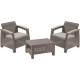 Комплект мебели Corfu Weekend Set (2 кресла+столик), песочный 